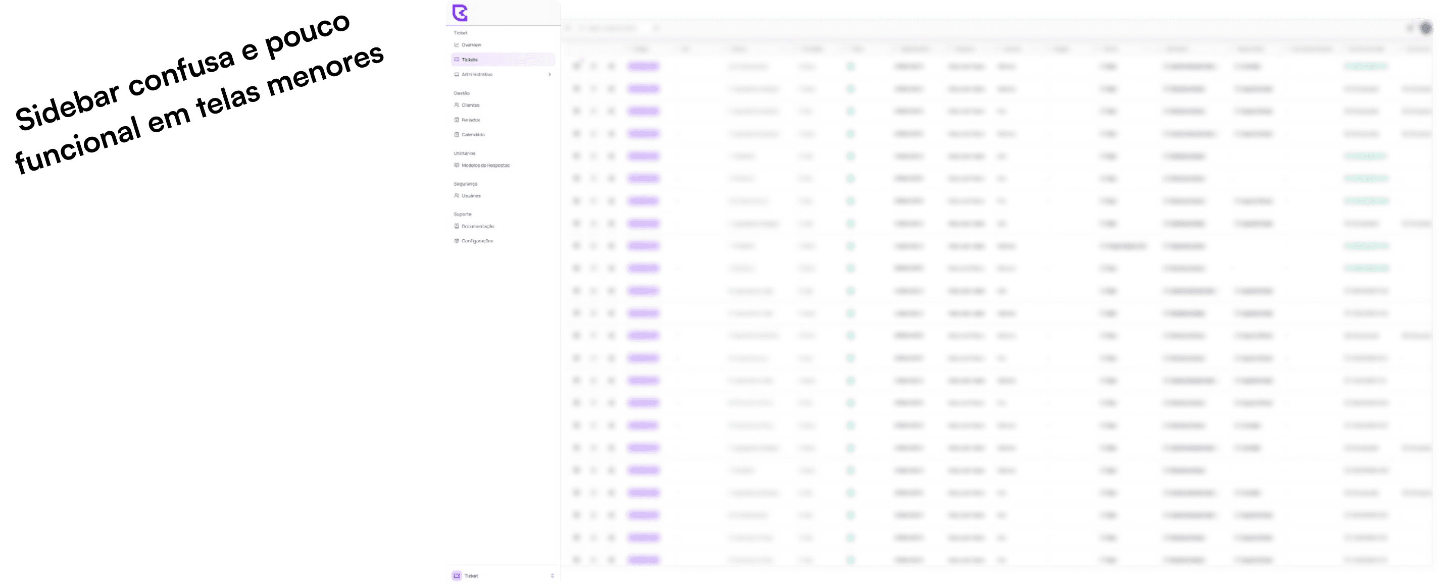 Problemas da sidebar em telas menores
