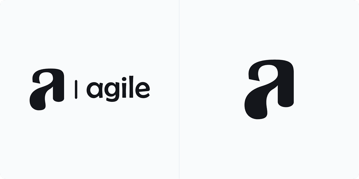 Aplicações da marca Agile em fundo claro